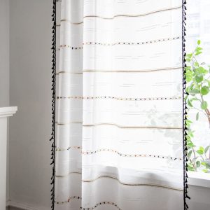 Bohemian Striped Tulle Curtains