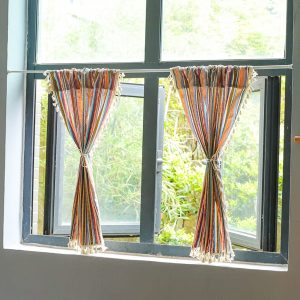 Bohemian striped tassel multi-layer curtains