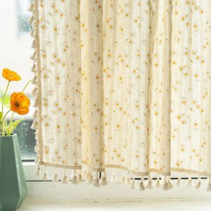 Boho Daisy Floral Cotton Curtains