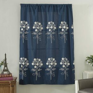 Floral embroidery sunshade curtains